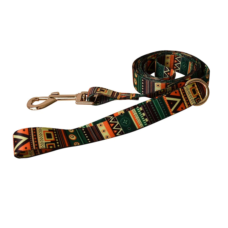 Ethnic style dog collar and leash set for Dogs Custom