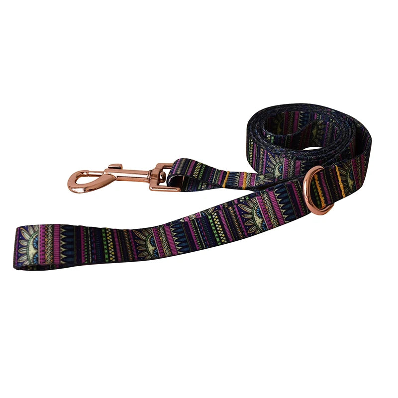 Ethnic style dog collar and leash set for Dogs Custom