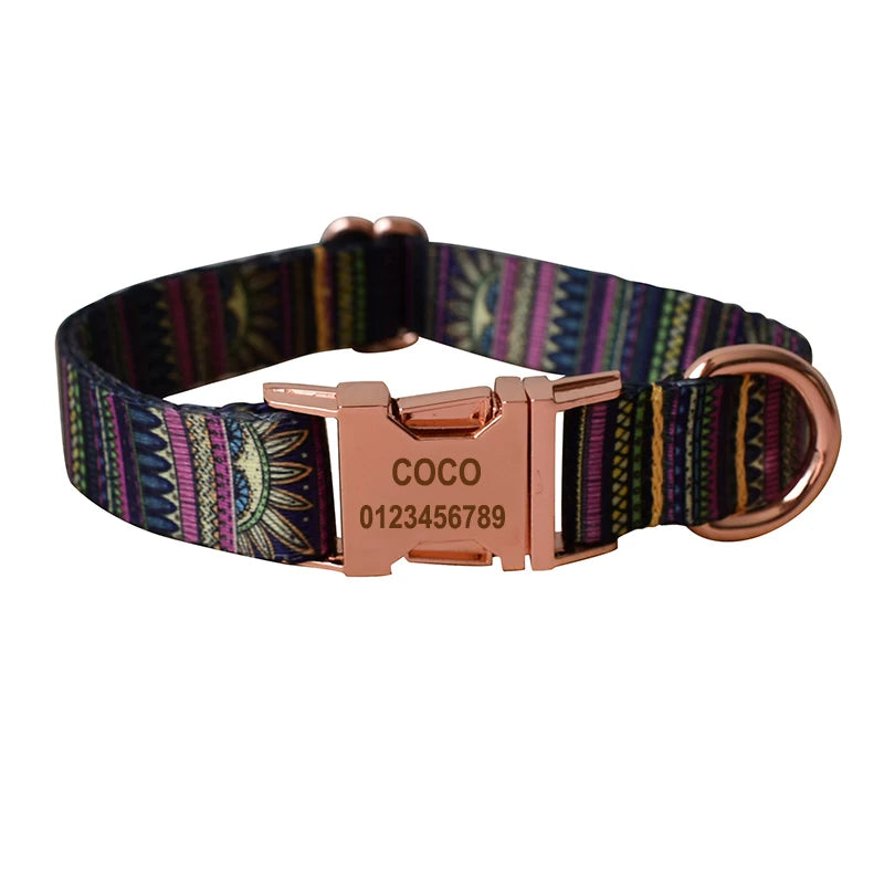 Ethnic style dog collar and leash set for Dogs Custom