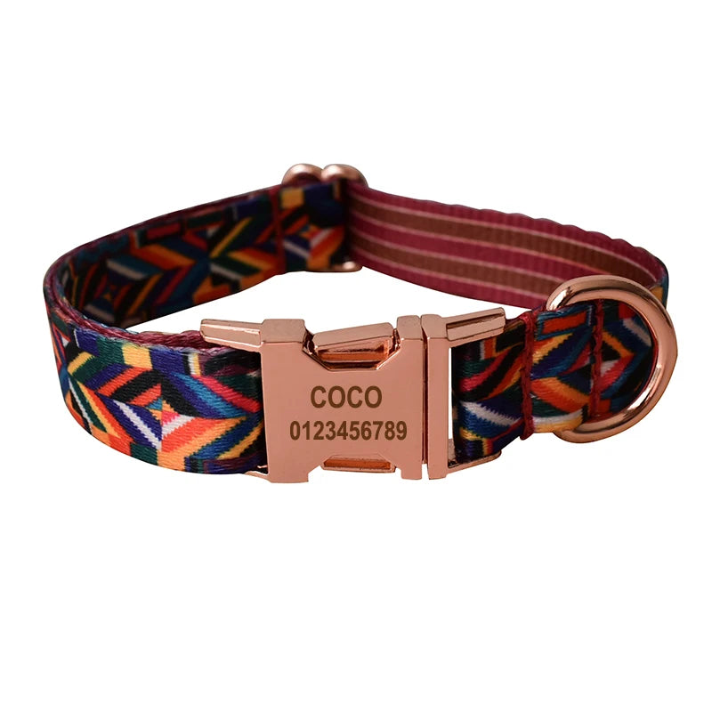 Ethnic style dog collar and leash set for Dogs Custom