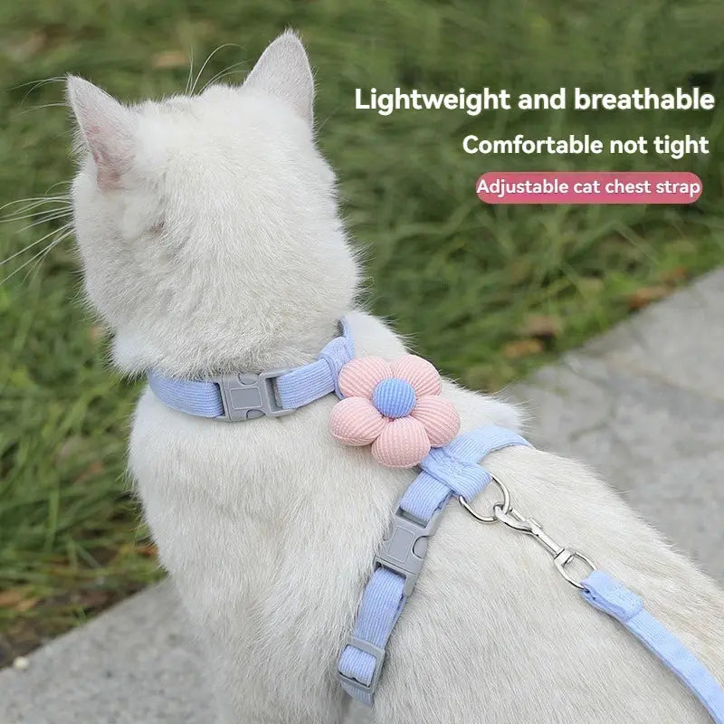 Cat Harness and Leash Sets Adjustable Dog Harness for Small Dog Leash Breashable Pet Harness Out Walking Dog Strap CobraDobra