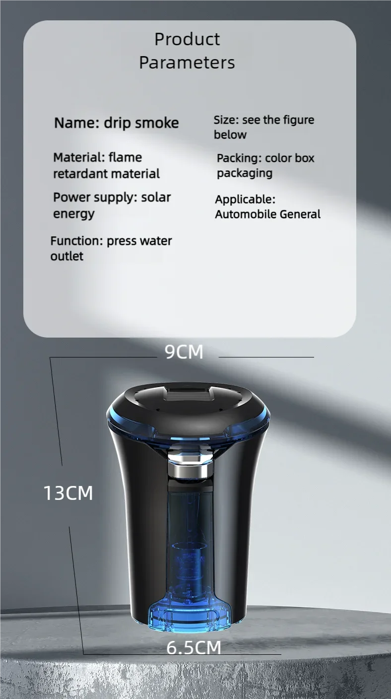 Self-Extinguishing Water-Dripping LED Car Ashtray