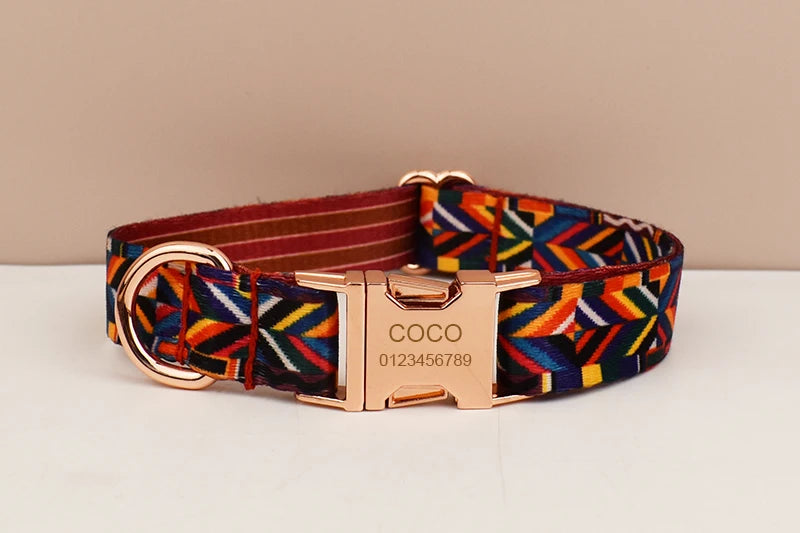 Ethnic style dog collar and leash set for Dogs Custom