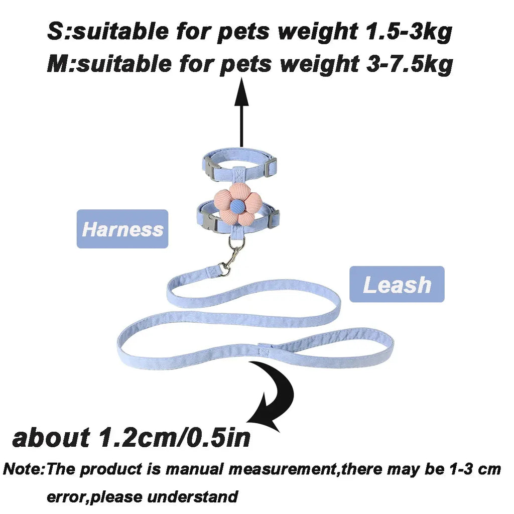 Cat Harness and Leash Sets Adjustable Dog Harness for Small Dog Leash Breashable Pet Harness Out Walking Dog Strap CobraDobra