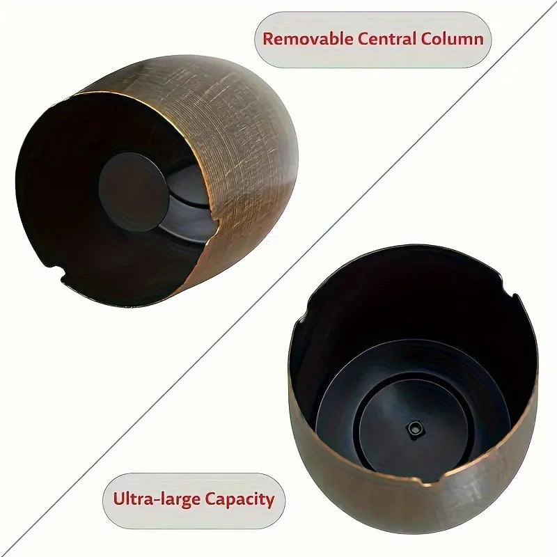 Ashtray with Lid, Iron Ash Tray Ashtrays, for Outdoor Windproof Smokeless Odorless, Household Gadgets, Holiday Gift