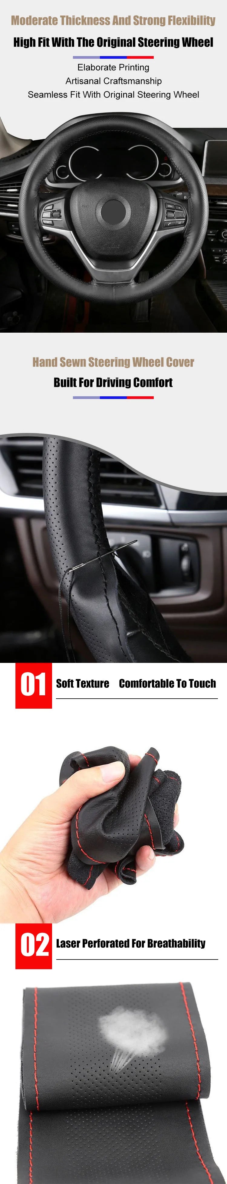 Car Steering Wheel Cover Artificial Leather Car Covers