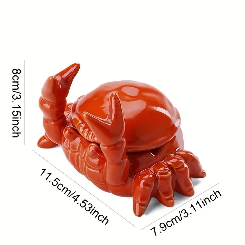 Cute Crab Ceramic Ashtray With Lid Anti Fly Ash Cigar