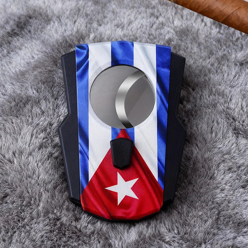 Ceramic Cigar Ash Tray With Cigar Cutter Ashtray Cuba Flag