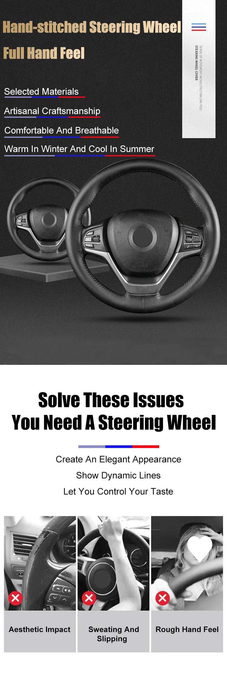 Car Steering Wheel Cover Artificial Leather Car Covers