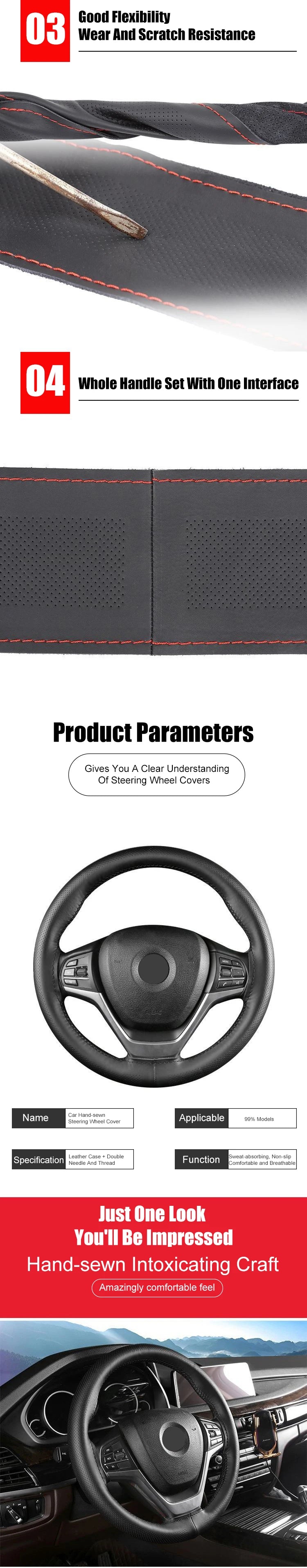 Car Steering Wheel Cover Artificial Leather Car Covers