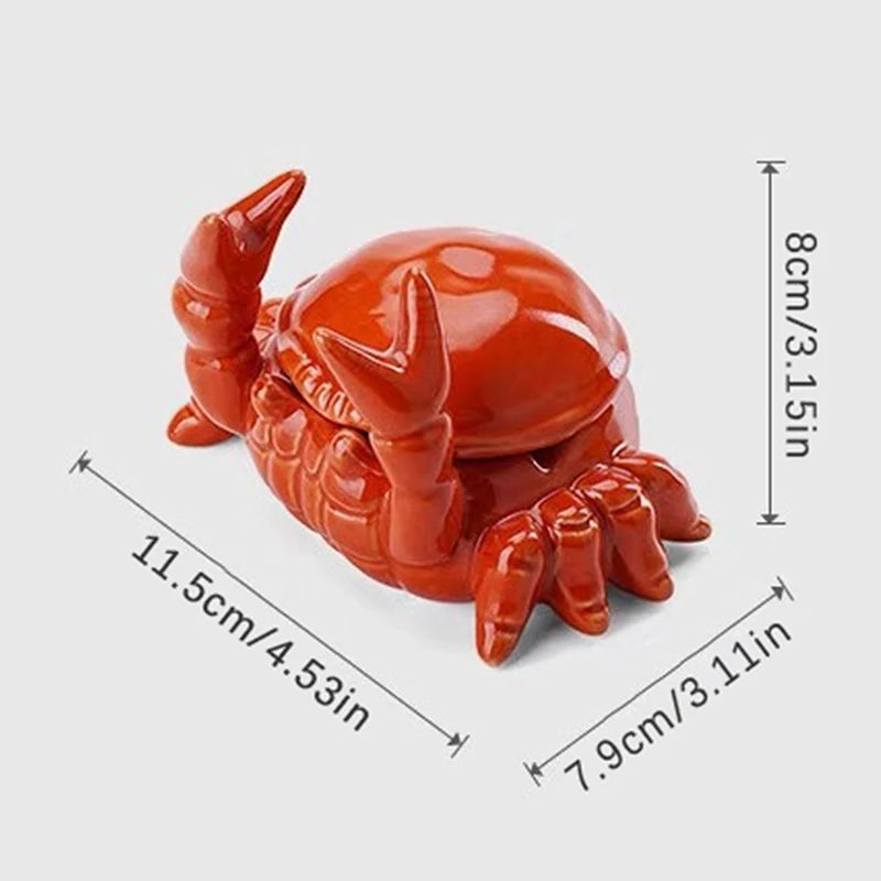 Cute Crab Ceramic Ashtray With Lid Anti Fly Ash Cigar