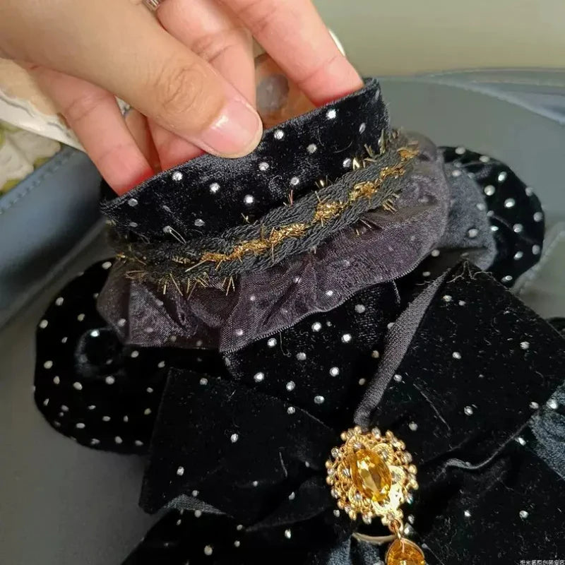 Dog Dress - Velvet Black Gold Fashion Clothing