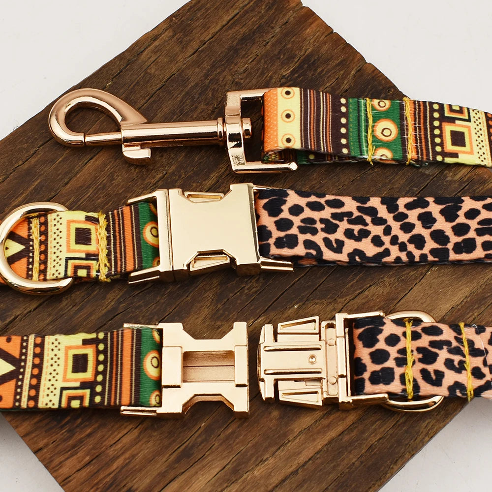 Ethnic style dog collar and leash set for Dogs Custom