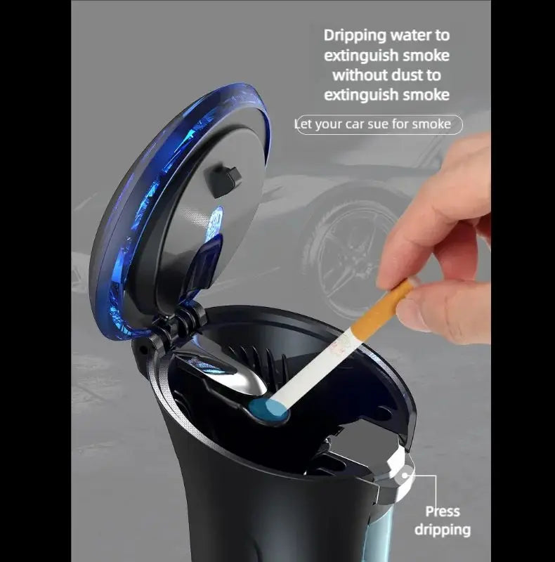 Self-Extinguishing Water-Dripping LED Car Ashtray