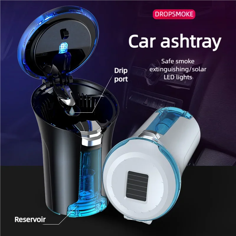 Self-Extinguishing Water-Dripping LED Car Ashtray
